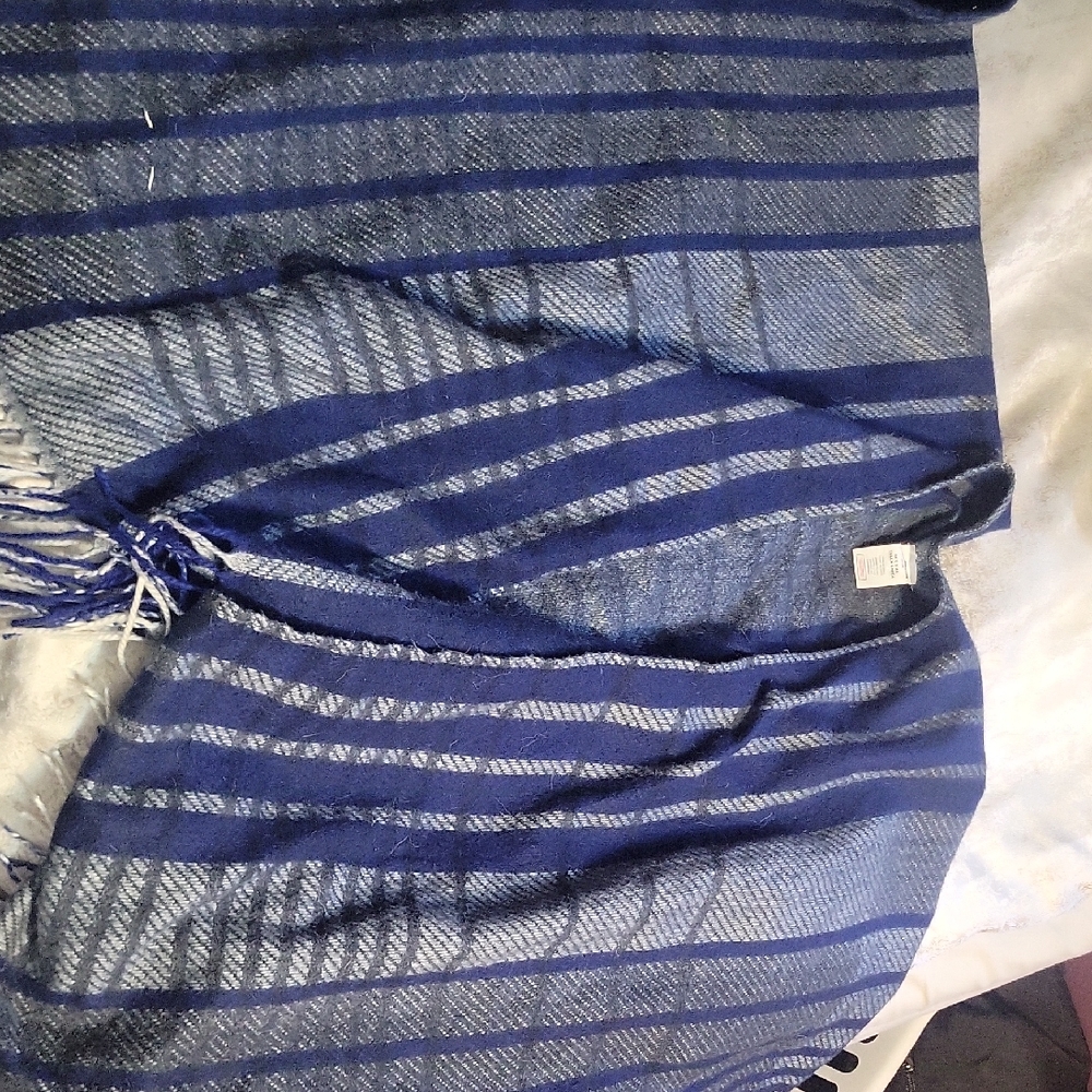 Woolrich Dark Blue Poncho